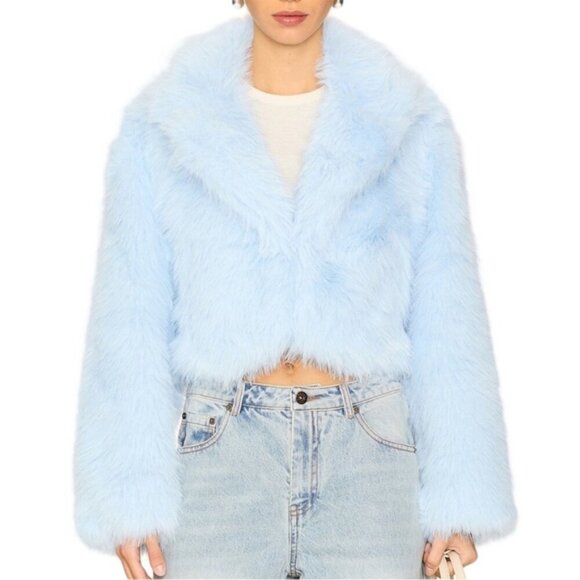 NEW Paris Cropped Faux Fur Jacket Size S - Picture 1 of 16